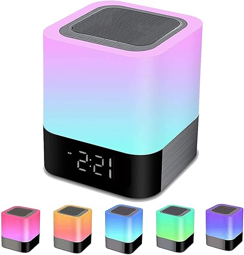 Night Light Bluetooth Speaker Alarm Clock